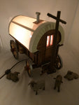 Sheep Covered Wagon Miniature Light Custom Willow Tree Handmade