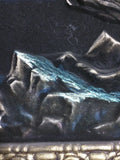 Velvet Painting Embossed Ocean Tree Rocks Moon