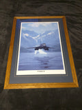 Rockwell B-1B Bomber Signed Dru Blair Print 1989 Oak Frame Airforce