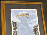Faith Patrick Lundquist Leaping Mountain Goat Jumping Canyon Print Oak Frame