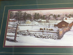 William Breedon Signed Numbered Print Sleigh Farm Oak Frame Winter