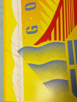 Golden Gate Bridge Poster Signed Primo Angeli 50th Anniversary Art Deco