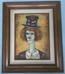 Chester Clown Oil Painting Original Clement Canvas Collier Art Corp. Framed