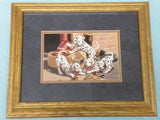 Where's The Fire Jim Lamb  Print Oak Frame Dalmatian Puppies