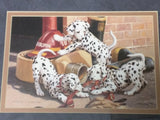 Where's The Fire Jim Lamb  Print Oak Frame Dalmatian Puppies