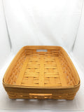 1998 19.5x13.5x3.5 Large Tray Longaberger Basket Woven Inner Handles