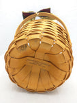 2000 8x6 Round Longaberger Basket Woven Bow Single Swing Handle