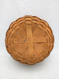 1993 7x3 Round Small Leather Handles Protector Longaberger Basket Woven