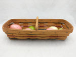 1995 11x5x2.5 Oblong Divided Small Longaberger Basket Woven Easter Eggs