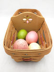 1995 11x5x2.5 Oblong Divided Small Longaberger Basket Woven Easter Eggs