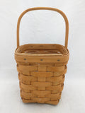 5.5x5.5x6 Fixed Single Handle Protector Small Longaberger Basket Woven AS-IS