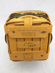 1999 4x4x3 Mini Picnic Shamrock Wood Lid Protector Longaberger Basket Lots of Luck Green Bands Square