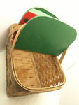 19x12x9 Watermelon Picnic Basket Large Woven Double Hinge Lids Vintage