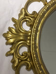 Homco Oval Mirror 1967 Hollywood Regency Gilt Gold Floral