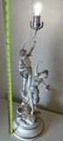 L&F Moreau Table Lamp Art Nouveau Cast Metal Spelter French Figural Dancing