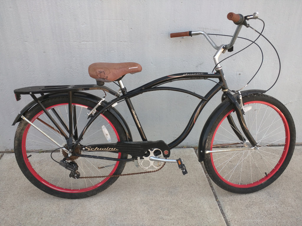 schwinn motorcycle bicycle OUT OF STOCK! Clairmont SCHWINN Black 7-speed RETRO Men's CRUISER BIKE – Pocatello Market