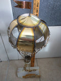 27" Hot Air Balloon Sculpture Vintage 1970s Signed DeMott Brass Copper Onyx Chain