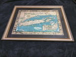 1961 A Map Of Long Island Framed Print 33 X26 Courtland Smith Richard Foster