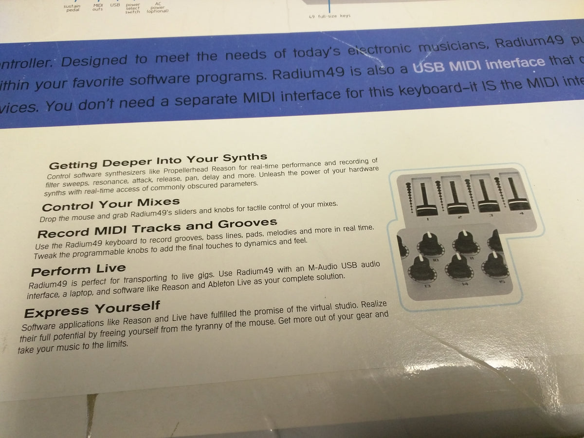 M-Audio Radium 49 USB PC Keyboard electronic piano portable synthesize ...