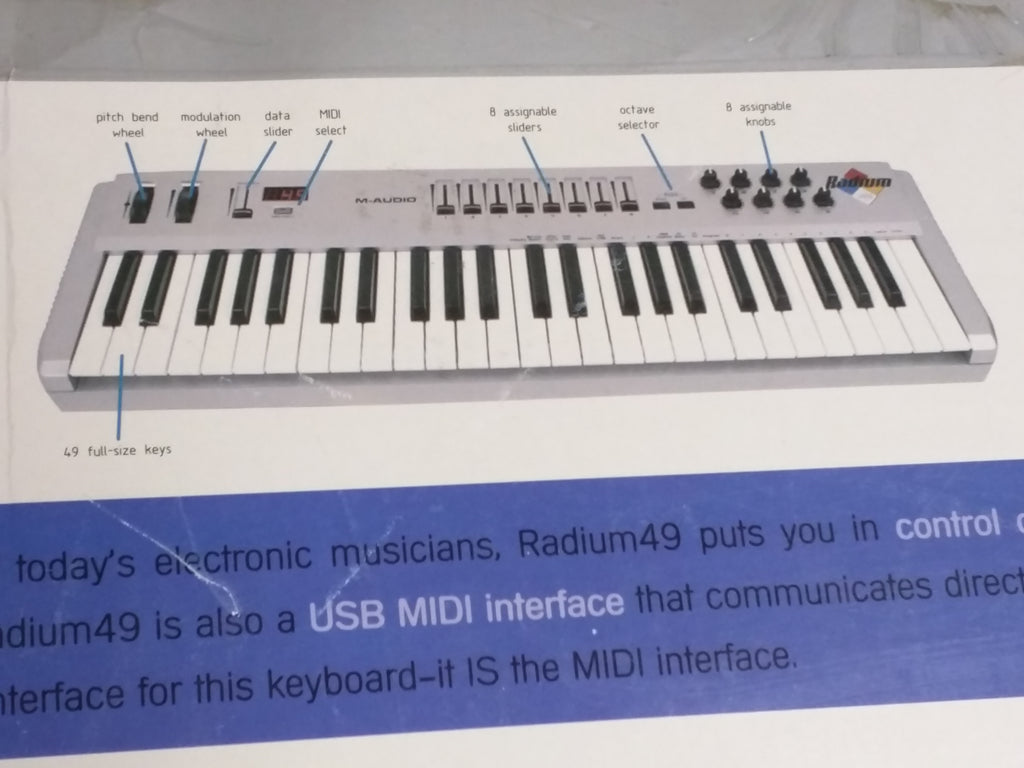 M-Audio Radium 49 USB PC Keyboard electronic piano portable synthesize ...
