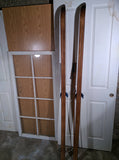 SOLD!!!! Skis Splitkein bass wood wooden vintage cross country norge bamboo ski poles cabin display