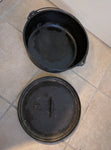 USA vintage cast iron Dutch oven pot with lid 12 X 6 legs Lodge