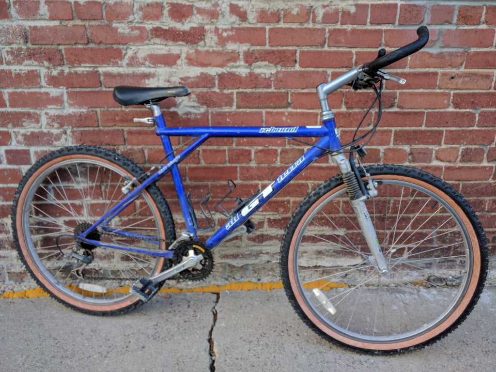 52 cm GT All Terra Rebound Bike Bicycle Mountain Blue Purple Rock Shox – Pocatello Market