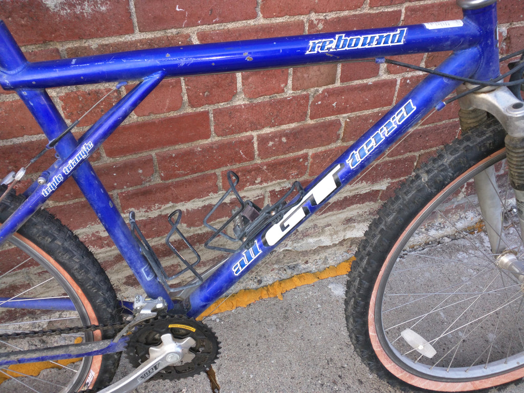 52 cm GT All Terra Rebound Bike Bicycle Mountain Blue Purple Rock Shox – Pocatello Market