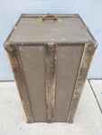 Trunk Metal Vintage Antique Old Large storage  36 X 19 X 20 Tall w/Tray corner caps strong