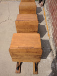 Antique School Desks Row 4 Elementary Desk/Chair AS Co.5 Vintage wood wooden child grade steel set