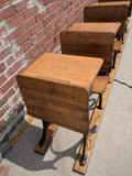 Antique School Desks Row 4 Elementary Desk/Chair AS Co.5 Vintage wood wooden child grade steel set