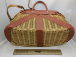 Creel Fishing Wicker Basket Weave Split Willow British Hong Kong Made Vintage