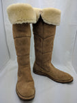 Ugg 9.5 Samantha Chestnut Genuine Sheepskin Suede Shearling Tall Boots