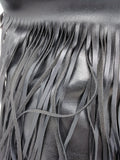 VICTORIAS SECRET Black faux leather Fringe Tote Bag purse large