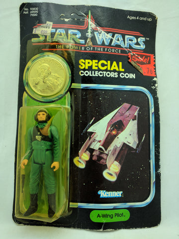 1984 Star Wars Power Of The Force Special Coin A-Wing Pilot Kenner VTG Gun