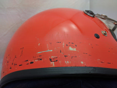 1975 motorcycle helmet Simpson Helmet 1975 Orange Bandit Vader 7 1/4 Vintage – Pocatello Market