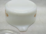 Pyrex White Gold BUTTERFLY 1.5 PT Butterscotch 472 CASSEROLE w/lid Handle VTG 1972