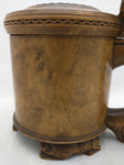 English Lion Hinged Lid Carved Wood Stein Wooden OB Handmade Original