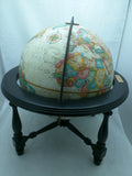 4 Leg Wood Stand 12 Inch Replogle World Classic Table Top Globe Brown USA Made
