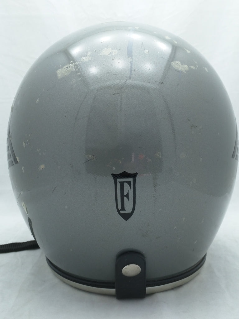 arthur fulmer motorcycle helmet XL 7 5/8 7 3/4 AF40 Silver Arthur Fulmer Helmet Falcon Wings Black VTG – Pocatello Market