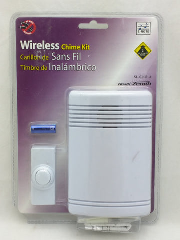 Heath Zenith SL-6140 Wireless Battery Operated Door Chime Kit - White A