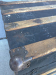 Antique Metal Wood Slate Trunk Tray Label Artwork Hardware Vintage Chest Storage