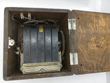 WESTERN ELECTRIC 48A TELEPHONE MAGNETO GENERATOR 299-F DOVETAIL OAK BOX NO CRANK