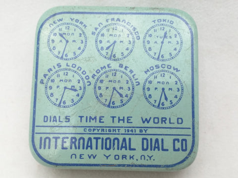 1941 #18 Pin Parts International Dial Company NY Watch Parts Box Tin Vintage