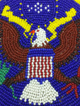 American Eagle Belt Buckle Native HAND BEADED Shoshone Bannock TRIBE ID Blue