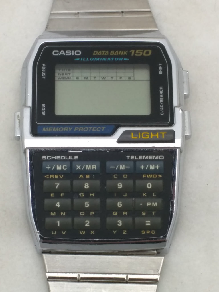 Pompeji Lænestol Stearinlys Casio Data Bank 150 DBC-1500 1477 LCD Stainless Chrome Watch Wrist –  Pocatello Market