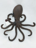 Octopus Key Hook Cast Iron Wall Mount 6 Tentacle Beach Home Décor Squid