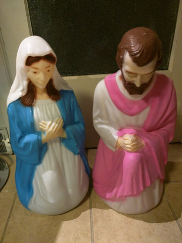 Empire Mary Joseph Blow Mold 27" NO JESUS Nativity BlowMold Christmas Light