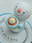 Snow One Like You Love You A Latte 2.75 Snowman Coffee Hallmark Figure