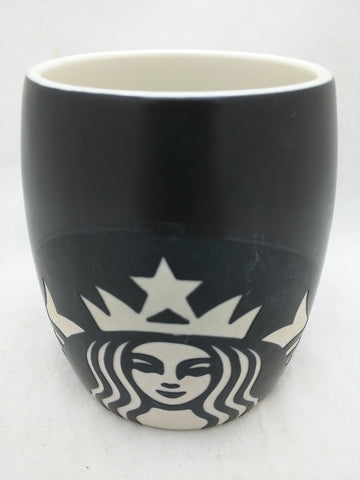 2011 Starbucks Mermaid Etched Siren Lady Coffee Mug Black